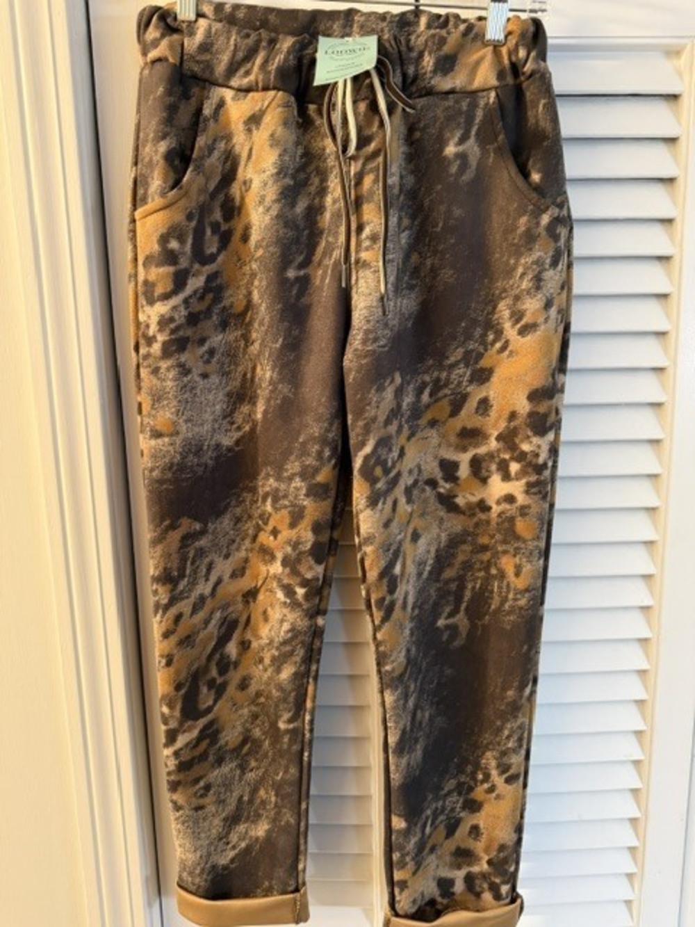 L573 A | Loowie Abstract Camo Jogger Pants | Brown | One Size S-L
